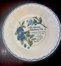 VTG 1983 Royal China Co Blueberry Pie Recipe Plate Country Harvest Deep Dish 11” picture