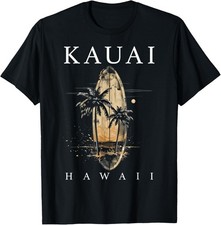 Kauai Hawaii Surf Hawaiian Vintage Surfing Surfer Gift Unisex T-Shirt picture