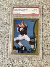 Peyton Manning 1998 Topps Chrome Rookie RC #165 Colts HOF PSA 9 MINT picture