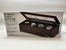 Brookstone Men's 4pcs Watch Case - Dark Brown picture