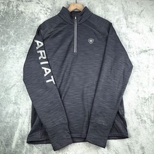 Ariat TEK Team 1/2 Zip Sweatshirt Mens Gray Large Cold Series Pullover 10032663 picture