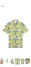 NWT Puma Mattr X AP Lemon Branch Golf Polo Shirt Large UPF 40 Green/Yellow/Pink picture