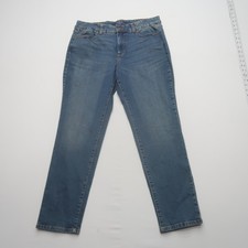 Talbots Factory Simply Flattering 5 Pocket Jeans 14 Curvy Dark Wash Slim Leg picture