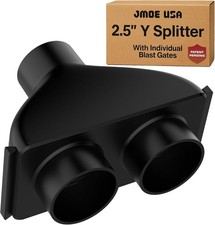 Jmoe USA 2.5 Inch Shop Vac Y Connector Splitter With Individual Blast Gates picture