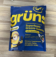 Gruns Adults Super Greens Gummies Multivitamin Superfood Bello Banana 28 Packs picture