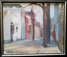 VINTAGE PROVIDENCE CITYSCAPE PAINTING~RI ARTIST~RISD CRITIC ALBA CORRADO~LOOK  picture