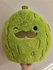 Squishmallows FuzzAMallow Official 16 inch Charles the Green Pickle with Mustach picture