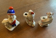 3 VTG Occupied Japan Porcelain Toothpick Holders Mini picture