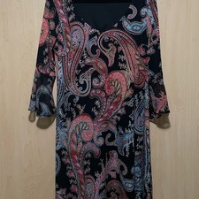 Connected Apparel Black Multi Paisley Dress picture