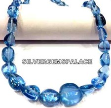 AAAA+Quality~Rare Aquamarine Color Smooth Beads 24 Inches Gemstone Beads. picture