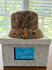 Pristine 1960s Urbi et Orbi Hat Original Box Pheasant Feathers Yokohama Japan picture