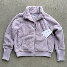 Athleta Jacket Women's Large Purple Full Zip Tugga Sherpa Relaxed Loose NEW picture