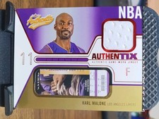 Karl Malone 2002-03 Fleer Authentix Jersey Authentix #JA-KM Jazz Lakers HOF picture