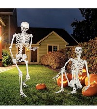 5ft Giant Halloween Human Skeleton Poseable Full Life Size Decoration Party Prop picture