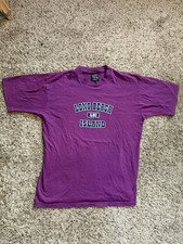 Vintage Soffe’s Choice Men’s L Purple Cotton Knit Graphic Logo T-Shirt Crew Neck picture