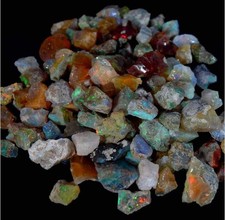 100% Natural Multi Flash Unheated Ethiopian Fire Opal Rough Lot Specimen Impress picture