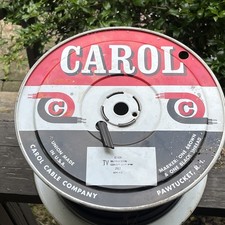 Vintage Carol 20/2 Wire Spool with Wire Carol Cable Co. USA Half Full* picture