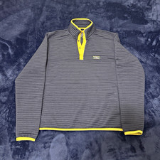 L.L.Bean Airlight Sweater Men’s L Gray Yellow Poly Pull Over Knit picture