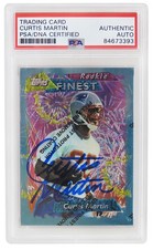 Curtis Martin autographed Patriots 1995 Topps Finest RC Card w/Coat #264 (PSA) picture