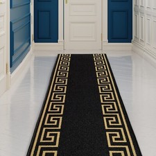 Custom Size Hallway Runner Greek Key Black-Gold 26