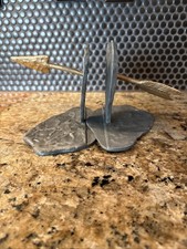 Vintage Michael Aram Metal Art Sculpture Heart and Arrow Bookends picture