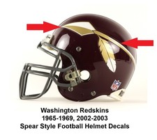 NOS 1965-69 2002-03 Washington Redskins Spear Throwback Football Helmet Decals picture