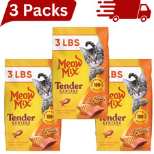 3 x Meow Mix Tender Centers Dry Cat Food Salmon & White Meat Chicken 3 lb Bags picture