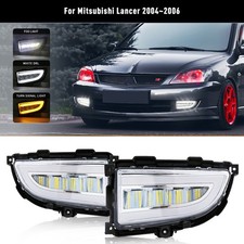 For 2004-2006 Mitsubishi Lancer LED DRL Fog Light Daytime Running Lamp w/ Turn picture