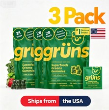 3pc Grüns Super Greens Gummies Multivitamin Superfood Gummy Bears 28 Packs picture