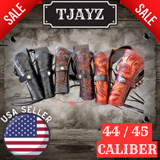 TJAYZ HIGH QUALITY 44 45 DOUBLE  Holster Gun Belt Drop TOOL LEATHER Western RIG picture