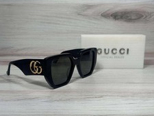 Gucci GG 0956 Black & Gold Oversized Sunglasses - Ships Now picture