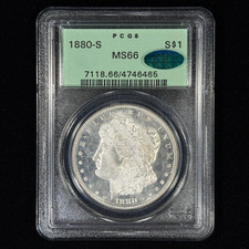 1880-S $1 MS66 PCGS OGH Morgan Silver Dollar - CAC Approved - Undergraded Gem PQ picture