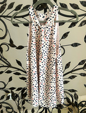 Ann Taylor Factory Women's White Polka Dot Sleeveless Halter Blouse L picture