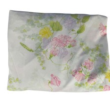 Vintage Floral Sweet Pea Fitted Sheet Full Size White Pink Yellow Botanical picture