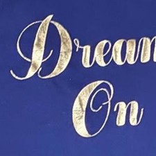 Victoria's Secret Dream On Tank Top Size L Blue Gold Script picture