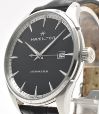 [Exc+5] HAMILTON JAZZMASTER H324510 Black Dial Sapphire Men's Watch From Japan picture