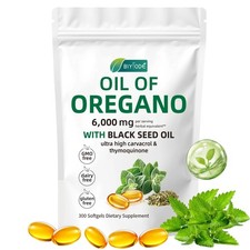Oil of Oregano 6000 mg 300 Softgels Capsules Black Seed Oil Immune Antioxidant picture