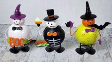 Publix Metal Halloween Ghost Figures Bobbleheads Set of 3 Decorations picture