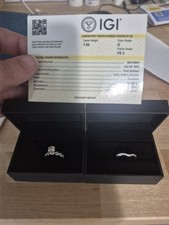 1.52 Carat Oval Brilliant Cut Diamond 14kGold Ring & Engagement Ring Set 5.5Size picture