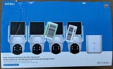 Security Cameras Outdoor Wireless, 4 Cam Kit, Solar Powered.360 Pan NEW(Open Box picture