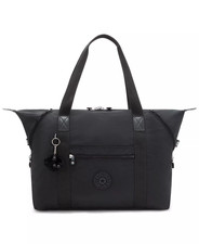 Kipling Art Travel Shoulder Tote Bag Black Silver picture