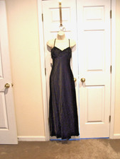 NWT frederick's of hollywood black sequin satin prom/pagent long formal gown 7/8 picture