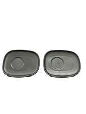 Set of 2 Alessi For Delta Black Oval Replacement Saucer 0442076959 Asian MCM picture