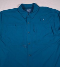NWT Reel Legends Mens Saltwater II S/S Fishing Shirt Ocean Depths Teal XL  picture