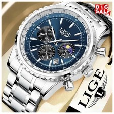 LIGE Top Quartz Watch for Men Man Watches Waterproof Luminous picture