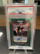 Drake London 2022 Panini Prizm Football Rookie Green Scope Auto /75 PSA 9 ATL picture