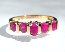 Vintage Ring, 1 ctw 10k solid gold, infinity ring Red Rubies , Size 7 picture