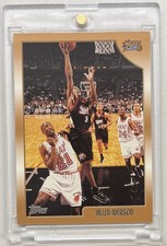 1999 RARE TOPPS ALLEN IVERSON GOLD BORDER INVESTMENT CARD  picture