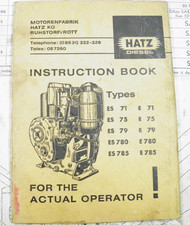HATZ  ES71 E75 E79 ES780 ES785  E71 E75 E79 E780 E785 INSTRUCTION BOOK picture