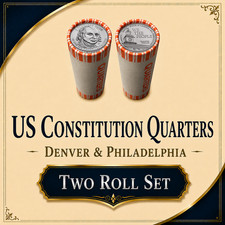 2026 US Constitution Quarters ~ 2 Roll Set ~ US Mint Semiquincentennial ~ P&D BU picture